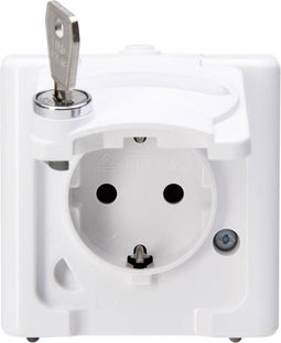 Kopp 103402000 BlueElectric Compleet Wandcontactdoos met randaarde afsluitbaar spatwaterdicht Arctisch-wit 1 stuks