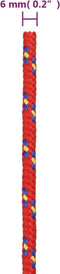 vidaXL - Boottouw - 6 - mm - 250 - m - polypropyleen - rood