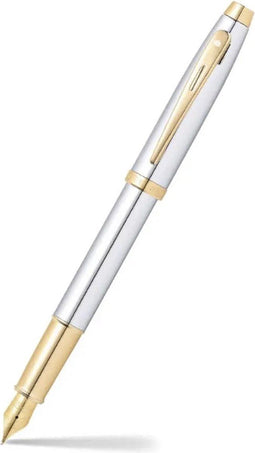 Sheaffer vulpen - 100 E9340 - M - Bright chrome gold tone - SF-E0934053