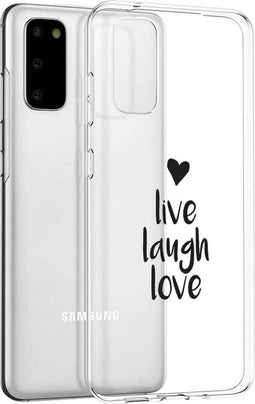 iMoshion Hoesje Geschikt voor Samsung Galaxy S20 Hoesje Siliconen - iMoshion Design hoesje - Transparant / Zwart / Live Laugh Love