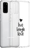 iMoshion Hoesje Geschikt voor Samsung Galaxy S20 Hoesje Siliconen - iMoshion Design hoesje - Transparant / Zwart / Live Laugh Love