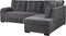 VARNAMO - Hoekslaapbank - Grijs - Linkerzijde - 227 cm - Fluweel