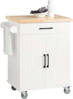 SoBuy FKW119-WN - Keukenwagen - Witte Keukentrolley met Wielen - 75,5 x 45,5 x 91 cm