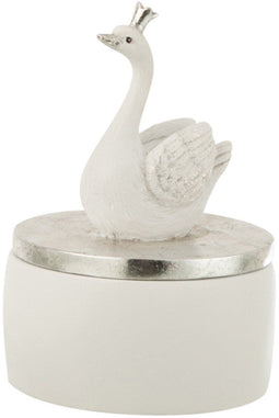 J-Line doos Zwaan - kunststof - wit/zilver