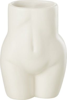 J-Line bloempot Lichaam Dolomiet - keramiek - wit - 16.5 cm hoog