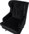 ALTA - Chesterfield fauteuil - Zwart - Fluweel