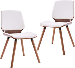 vidaXL - Eetkamerstoelen - 2 - st - kunstleer - wit