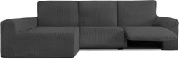 Hoes voor chaise longue met lange armleuning links Eysa JAZ Donker grijs 180 x 120 x 360 cm