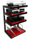 NorStone ESSE HIFI VINYL - Audio meubel - 4 lagen - zwart met rood