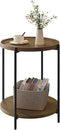 Woltu Ronde Salontafel met 2 Planken Vintage Houtlook