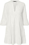 VERO MODA VMHELI 3/4 SHORT DRESS WVN GA NOOS - Korte gestreepte jurk met ruches en v-hals - Maat XL