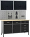 vidaXL - Werkbank - met - vier - wandpanelen - en - twee - kasten