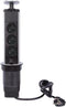 Perel Pop-upstekkerdoos - 3 stopcontacten type E - montagegat 71 mm - zwart/grijs