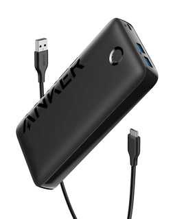 Anker Power Bank - 20.000mAh - Snelladen met ingebouwde USB-C-kabel 22,5 W - Draagbaar