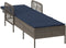 vidaXL - Ligbed - met - Kussen - Grijs - Poly - Rattan