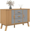 vidaXL - Dressoir - OLDEN - 114x43x73,5 - cm - massief - grenenhout - grijs - en - bruin