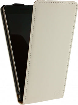 Huawei Ascend P6 Hoesje - Mobilize - Ultra Slim Serie - Kunstlederen Flipcase - Wit - Hoesje Geschikt Voor Huawei Ascend P6