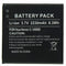 Huawei Honor 2, U9508, Honor Quad battery with 2230mAh from AccuCell