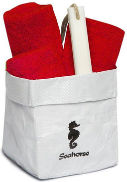 Seahorse Pure - Cadeauset - 3 Gastendoekjes + Zeep + Opbergzakje - 5 stuks - Red