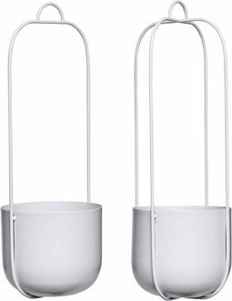 Hübsch 940803 Hangpot - Set van 2 - ø16xH44cm - Metaal - Grijs