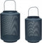 Hübsch 990840 Lantaarn - Set van 2 - ø21xH46cm en ø26xH57cm - Metaal - Groen