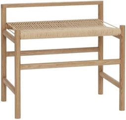 Hubsch Bank eikenhout - naturel/off white