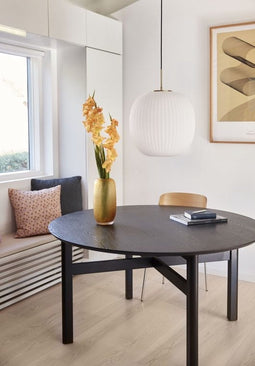 Hubsch Hanglamp glas - wit/messing ø42cm