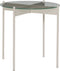 HÜBSCH INTERIOR - BEAM zandkleur bijzettafel van metaal met blad van glas - Ø45 x h42cm