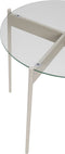 HÜBSCH INTERIOR - BEAM zandkleur bijzettafel van metaal met blad van glas - Ø45 x h42cm