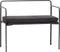 HÜBSCH INTERIOR - CARRY zwart metalen bankje met rugleuning en kussen - 40x63xh81cm