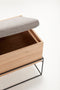 HÜBSCH INTERIOR - COLLECT bankje met metalen onderstel, FSC® eiken en lichtgrijs kussen - 64x49xh50cm