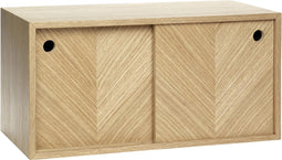 HÜBSCH INTERIOR - Eiken wandkastje van fineer met visgraat motief FSC® - 40x20xh20cm