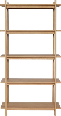 HÜBSCH INTERIOR - EPOCH boekenrek vijf schappen van FSC® eiken - 80x39xh150cm