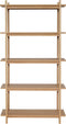 HÜBSCH INTERIOR - EPOCH boekenrek vijf schappen van FSC® eiken - 80x39xh150cm