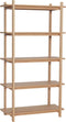 HÜBSCH INTERIOR - EPOCH boekenrek vijf schappen van FSC® eiken - 80x39xh150cm