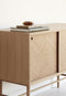 HÜBSCH INTERIOR - HERRINGBONE naturel FSC® eiken dressoir met visgraat motief - 100x40xh70cm