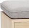 HÜBSCH INTERIOR - HIDE FSC® eiken bankje met twee lades, lichtgrijs kussen - 85x40xh48 cm