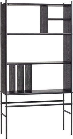 HÜBSCH INTERIOR - Kast DIVIDE zwart, met drie schappen - 79x32xh160cm