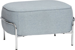HÜBSCH INTERIOR - KUMO lichtblauw bankje met chromen poten OEKO-TEX® - 67x49xh37cm