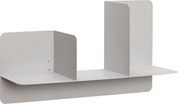 HÜBSCH INTERIOR - Lichtgrijs metalen boekenplankje wandrek - 60x20xh35cm