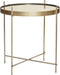 HÜBSCH INTERIOR - Messing bijzettafel van metaal met spiegelblad - Ø43xh45cm