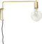 HÜBSCH INTERIOR - Messing wandlamp met Globe LED gloeilamp - 41x5xh24cm