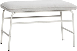 HÜBSCH INTERIOR - MIST lichtgrijs bankje met polyester zitting van OEKO-TEX® - 70x40xh41cm