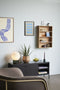 HÜBSCH INTERIOR - NOBU zwart dressoir van FSC® eucalyptushout, marmeren blad - 120x35xh51cm