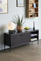 HÜBSCH INTERIOR - NOBU zwart dressoir van FSC® eucalyptushout, marmeren blad - 120x35xh51cm
