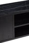 HÜBSCH INTERIOR - NOBU zwart dressoir van FSC® eucalyptushout, marmeren blad - 120x35xh51cm