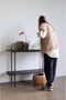 HÜBSCH INTERIOR - NORM zwart metalen opbergrek met twee schappen FSC® - 120x40xh90cm