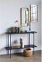 HÜBSCH INTERIOR - NORM zwart metalen opbergrek met twee schappen FSC® - 120x40xh90cm