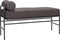 HÜBSCH INTERIOR - PIPE zwart metalen bankje met zwarte zitting en kussen - 106x47xh61cm