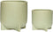 HÜBSCH INTERIOR - SPLIT pastelgroene bloempotten van keramiek, set - Ø15xh14 en Ø18xh19cm